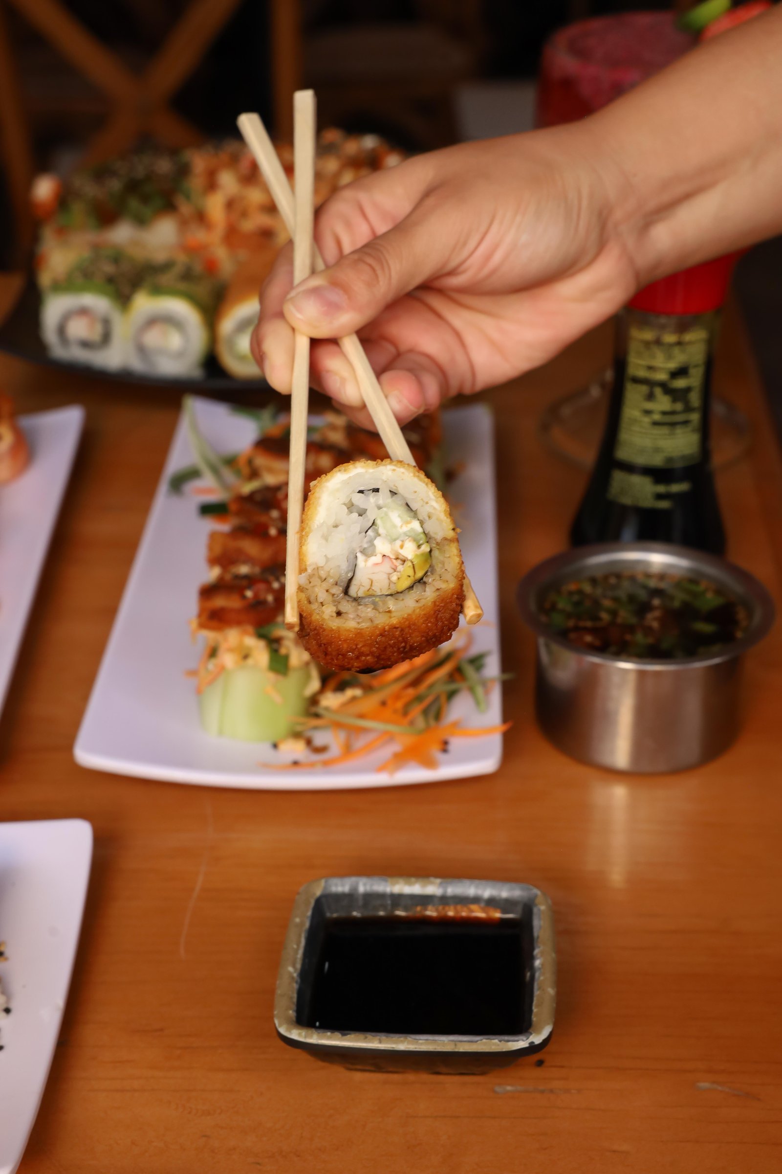 Sukiball con chopsticks